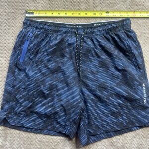Municipal Shorts Mens Medium Blue Lined Athletic Drawstring Pockets Running